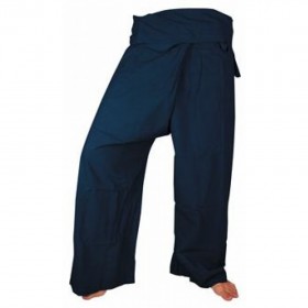 Large Fisherman Pants - Navy Cotton